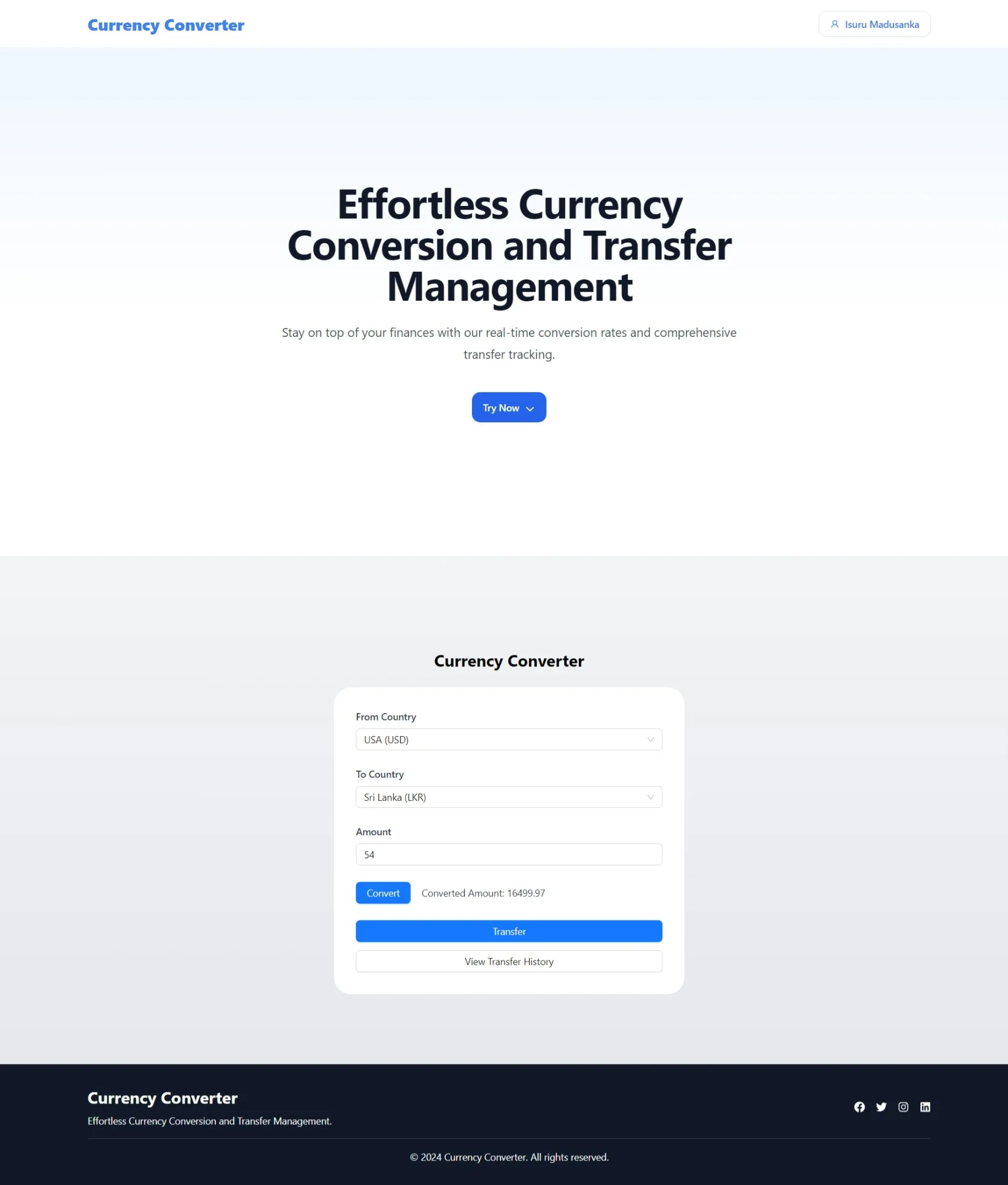 Currency Converter & Transfer Management - screenshot 1